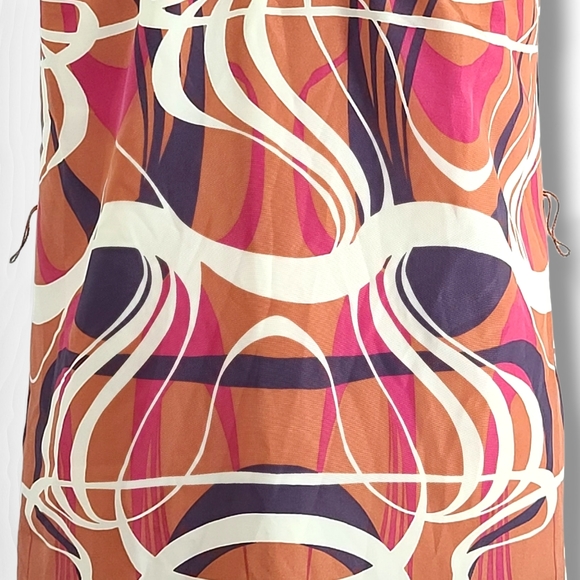 Banana Republic Women's Abstract V-Neck Sleeveless Midi Sheath Dress Size 0 - Picture 9 of 12